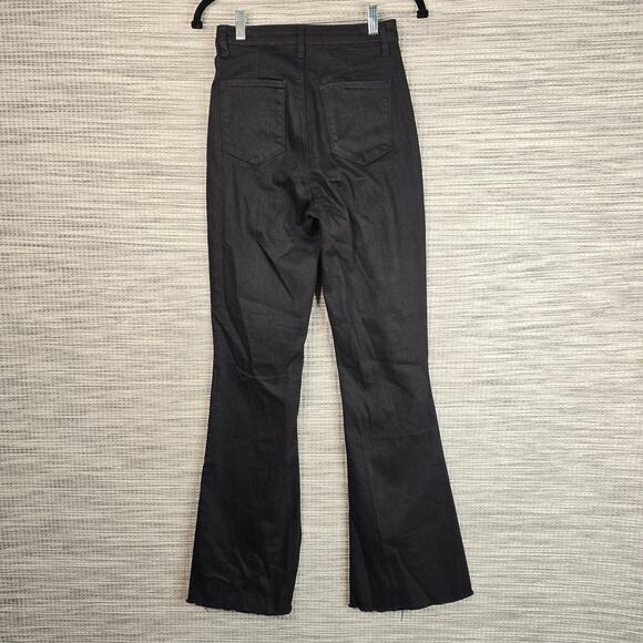 Fashion Nova Jeans Womens 9 Black Valentina High Rise Flare Raw Hem Stretch Boho - Picture 2 of 11